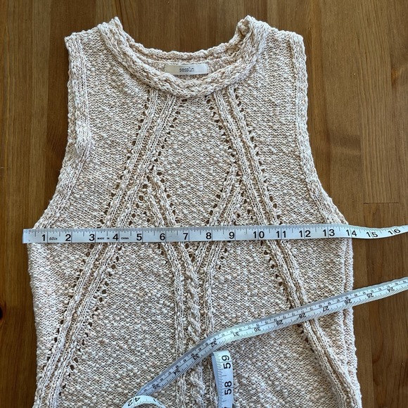 Sessun Women's Knit Tank Top Size L (Fits like Small) Peachy Boho Quiet Luxury - Picture 11 of 12